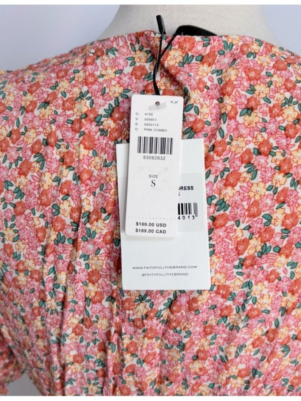 NWT FAITHFUL the BRAND Margherita Floral Ditsy Smocked Mini Dress S (4) - Picture 7 of 12